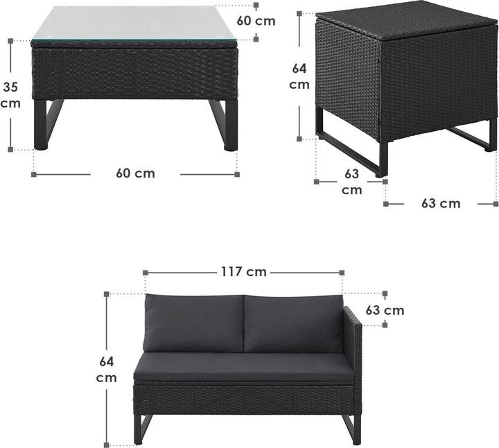Produktbild Juskys Polyrattan Lounge