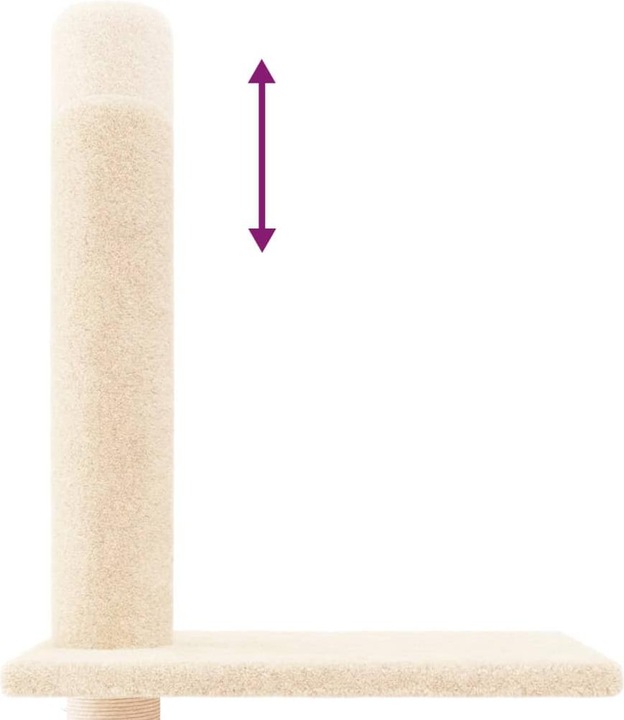 Actual product image VidaXL Kratzbaum Deckenhoch Creme 250,5-276,5cm Katzenbaum Katzenkratzbaum (276.50 cm, Cream)