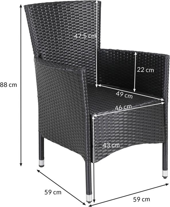 Produktbild Casaria Polyrattan Gartenstühle