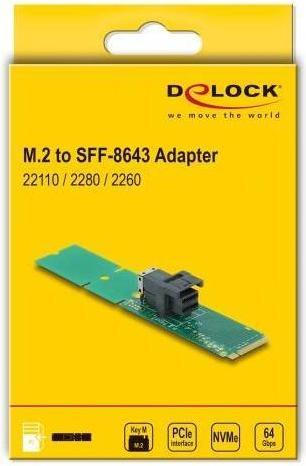 Produktbild Delock Adapter M.2 Key M to SFF-8643 NVMe 22110 / 2280 / 2260
