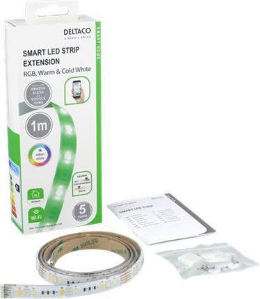 Actual product image Deltaco SMART HOME LED strip extension, 1m, RGB, 2700K-6500K, 6 contacts, suitable for SH-LS3M, whit (RGB, 300 cm, Indoor, Outdoor)