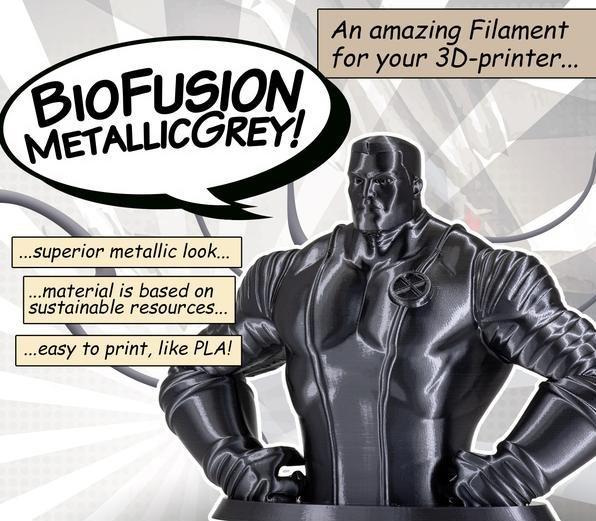 Produktbild Extrudr BioFusion - Metallic Grey - 2.85mm (bioTEC, 2.85 mm)