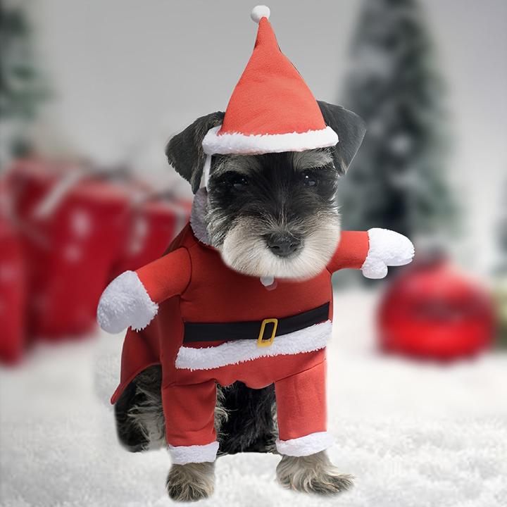 Alopini Tuta invernale da Babbo Natale per animali domestici con cappello, calda giacca Onesie per cani (XL, Cappotto per cani)