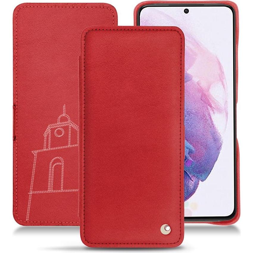 Noreve Lederschutzhülle horizontal (Samsung Galaxy S21), Smartphone Hülle, Rot