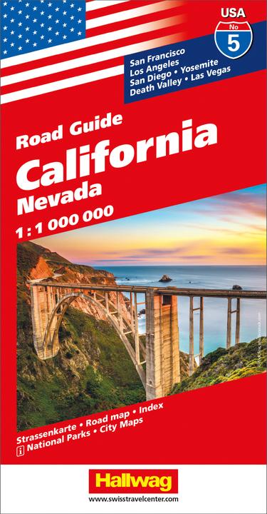Actual product image California, Nevada Road Map 1:1 Mio, Road Guide No. 5