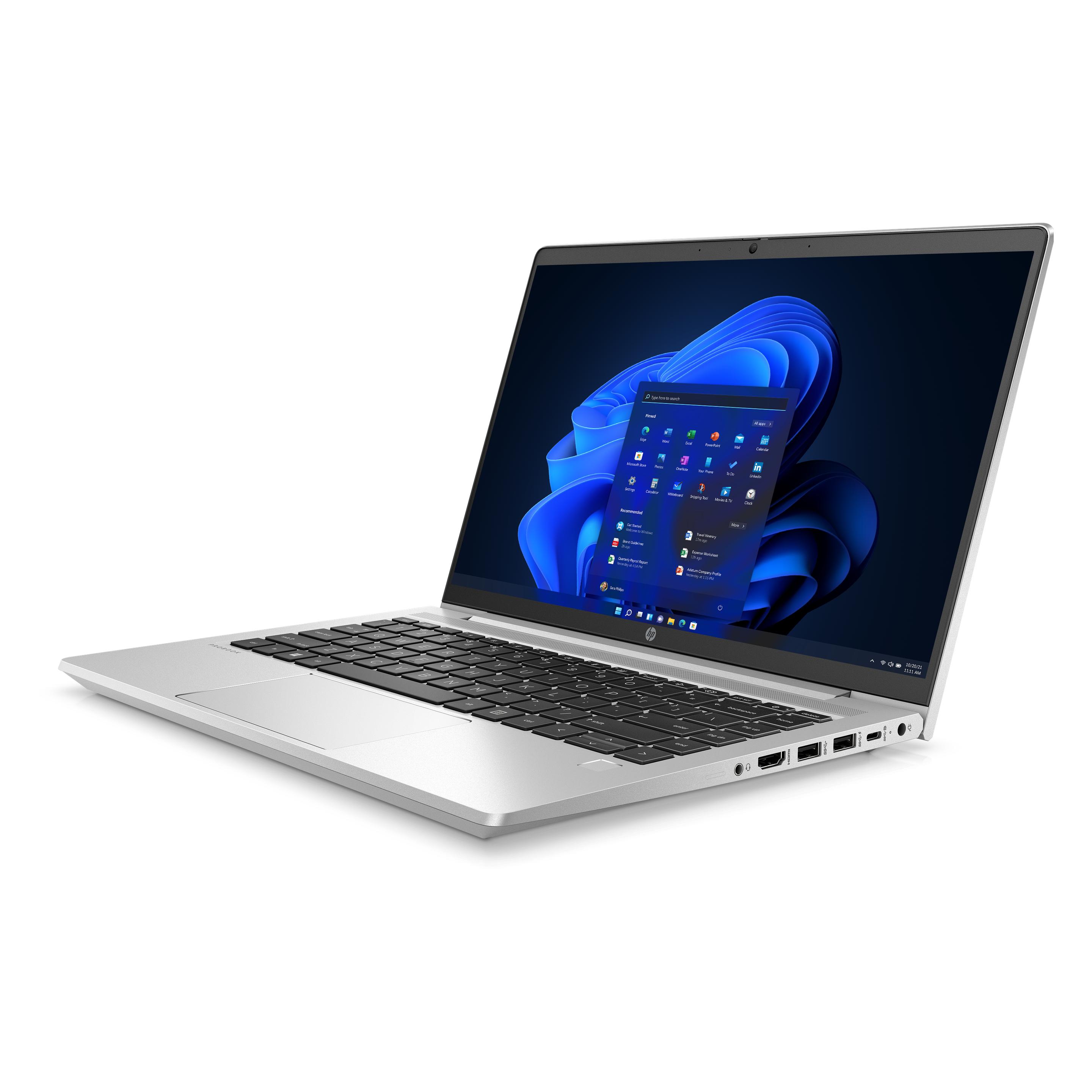 HP ProBook 445 G9 (14", 256 GB, 8 GB, DE, AMD Ryzen 5 5625U), Notebook, Silber