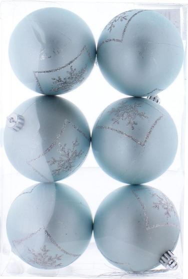 MICA Living Christbaumkugeln 6 Stück eisblau - ca. 8 cm (6x)
