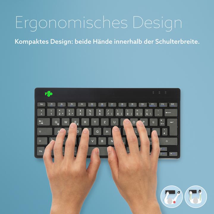 Actual product image R-Go Tools R-Go Compact Break ergonomic keyboard, QWERTZ (DE), bluetooth, black (DE, Wireless)