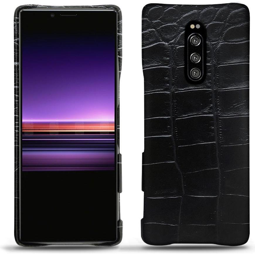 Noreve Lederschutzhülle (Sony Xperia 1), Smartphone Hülle, Schwarz