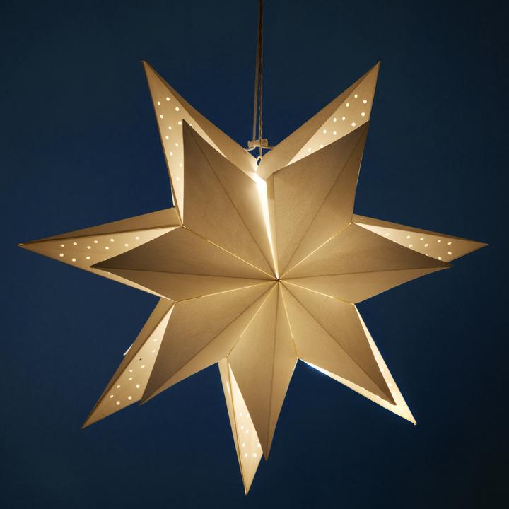 Immagine prodotto VBS Stella di carta 3D "60 cm", 15 LED, con timer, a 7 punte, da appendere