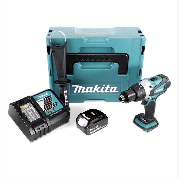 Produktbild Makita DDF 458 RT1J 18V Akku Bohrschrauber 91 Nm im Makpac mit 1x BL 1850 B 5,0 Ah Akku und DC18RC L