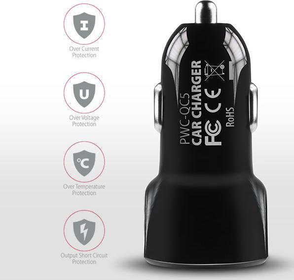 Produktbild Axagon PWC-QC5 - Auto - Zigarettenanzünder - 12 V - Schwarz