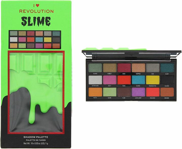 Image du produit Makeup Revolution Revolution I Heart Revolution Slime Eye Shadow Palette 18 x 1g