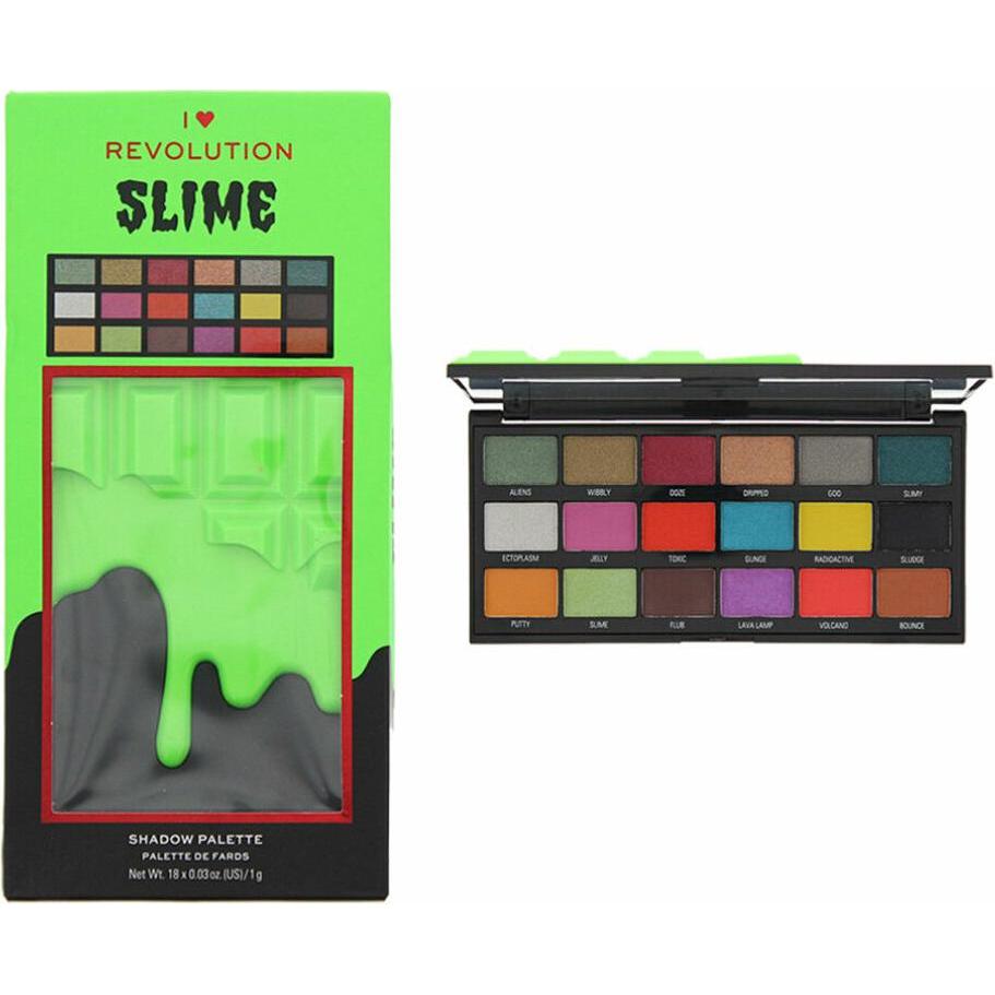 Makeup Revolution Revolution I Heart Revolution Slime Eye Shadow Palette 18 x 1g (24559707)