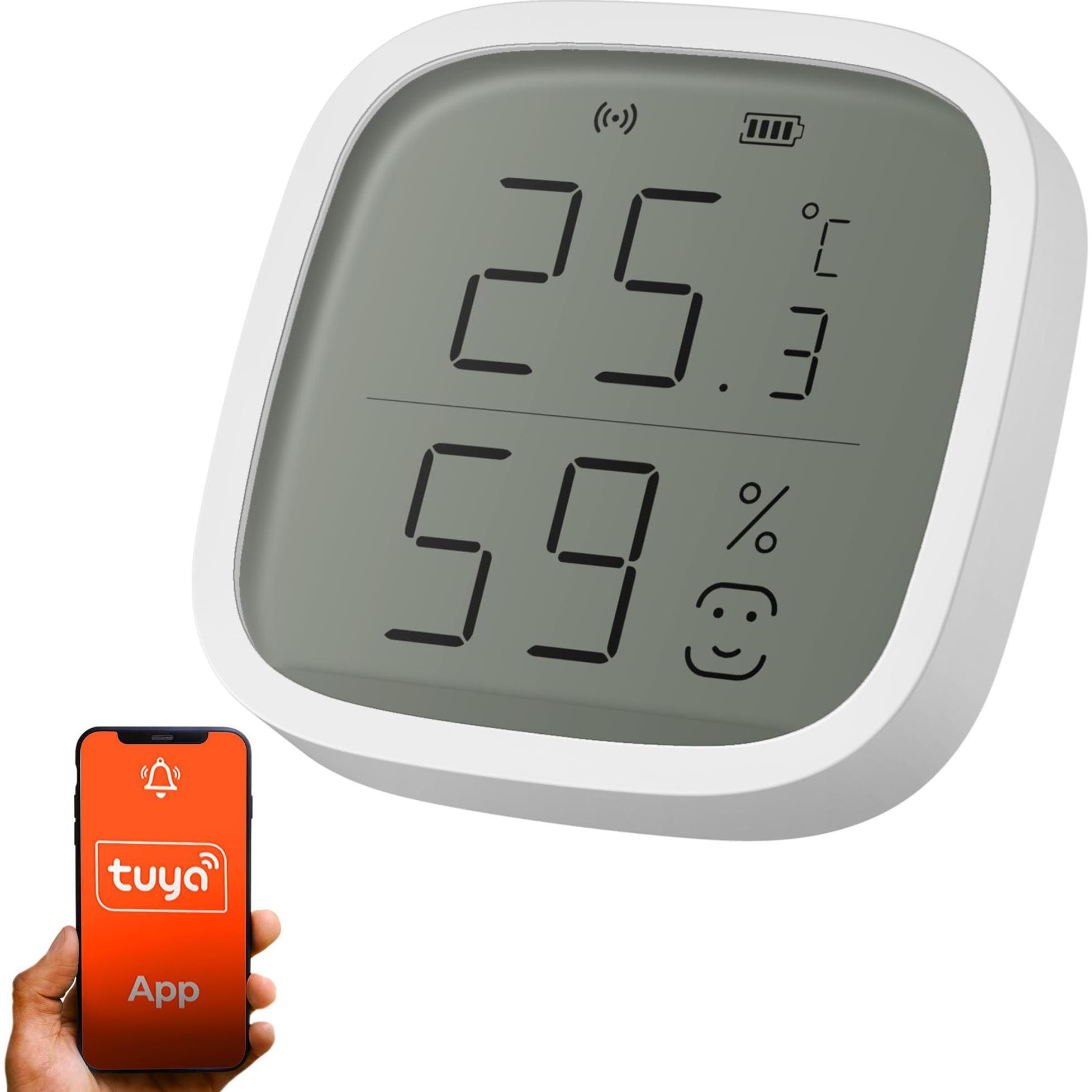Extralink Smart Life Temperature And Humidity Sensor, Thermometer + Hygrometer, Weiss