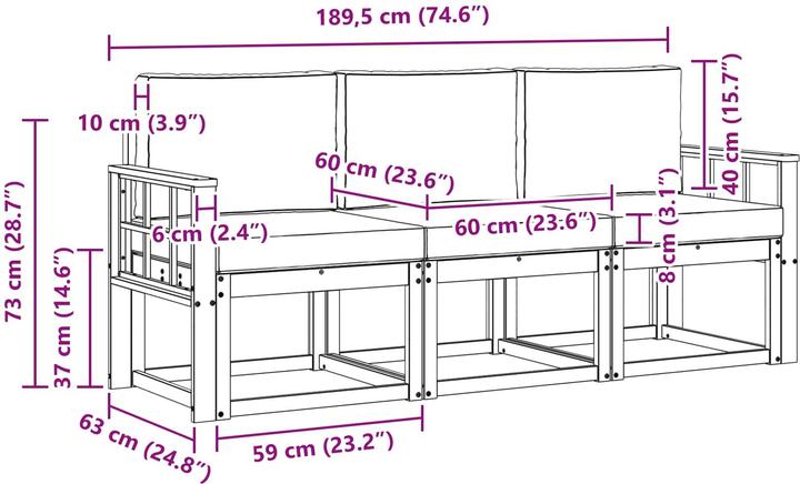 Produktbild vidaXL Outdoor-Sofa