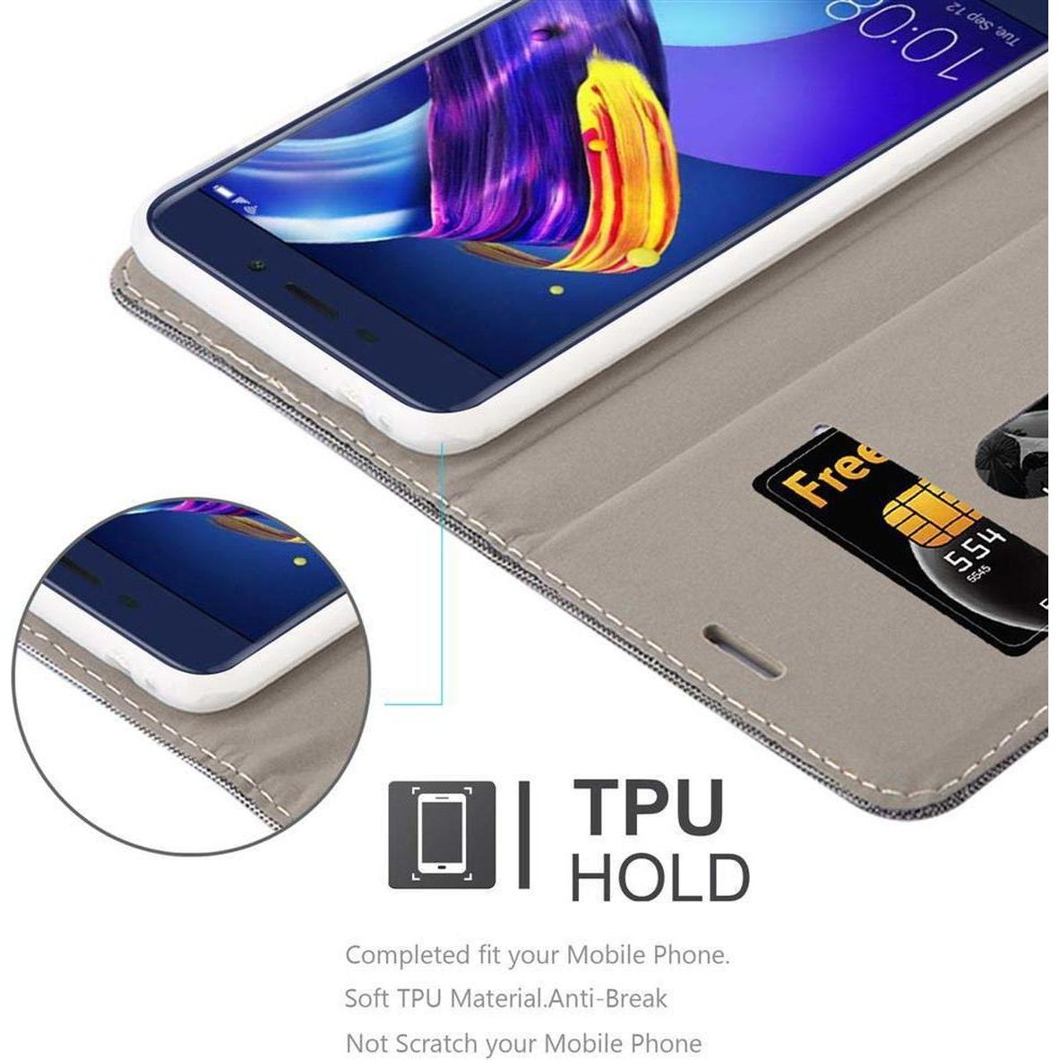 Thumbnail - Cadorabo Book Jeans Optik Cover (Honor 6C Pro), Smartphone Hülle, Grau