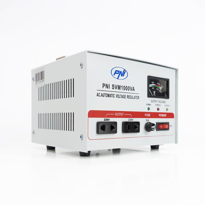Produktbild PNI Spannungsstabilisator SVM1000VA mit Servomotor, 800 W, 3,6 A, Ausgang 230 V (1000 VA, 800 W, Online-Doppelwandler USV)