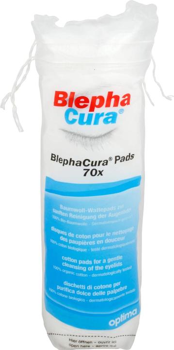 Optima BlephaCura Pads, Baumwoll-Wattepads zur sanften Reinigung der Augenlider, 100% Bio-Baumwolle, Dermat