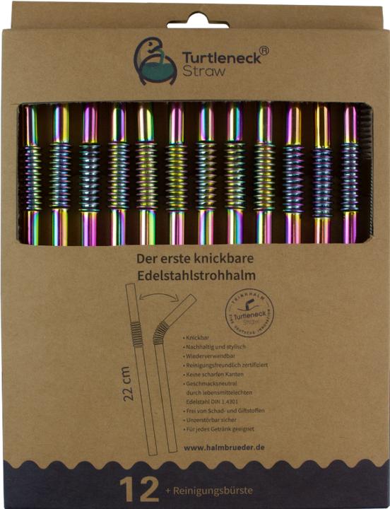 Produktbild Turtleneck Straw Biegbare Edelstahl Trinkhalme (12 x)