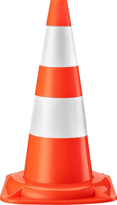 Wiltec Cônes de signalisation 50cm Cônes de signalisation routière Pylône Cônes de signalisation en PVC