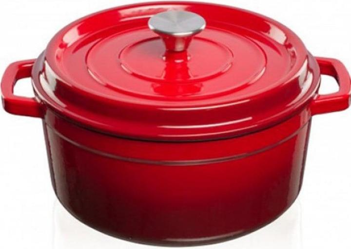 Topf aus emailliertem Gusseisen Rot, 3,5 L (Kochtopf, Gusseisen, 26 x 10.50 cm)