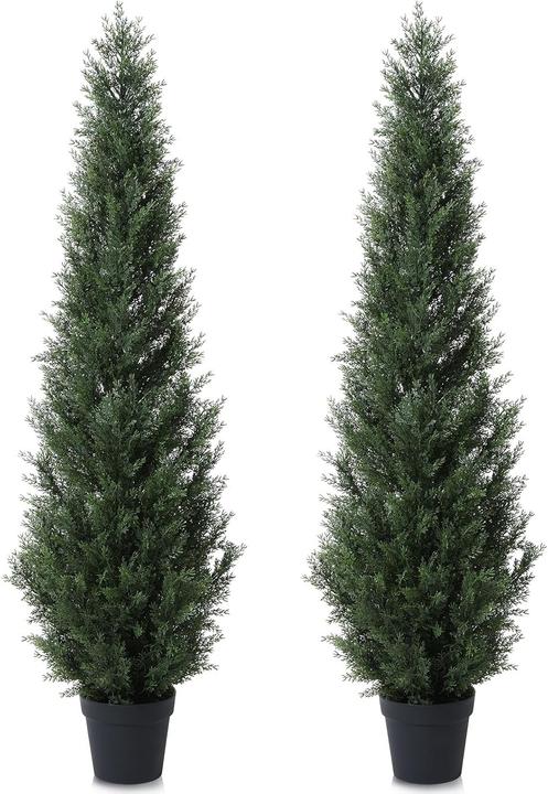 Crosofmi 2er-Set Künstlicher Zedernbaum im Topf (155 cm)