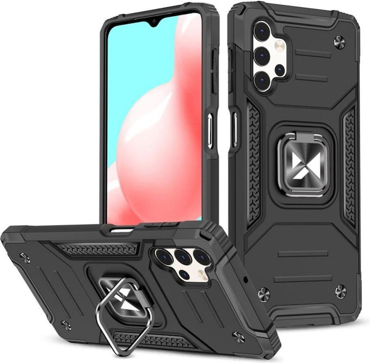 Produktbild Wozinsky Ring Armor Case Kickstand Tough Rugged Cover for Samsung Galaxy A32 4G black (Samsung Galaxy A32)