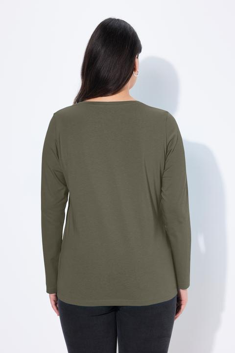 Produktbild Ulla Popken Shirt, Slim, V-Ausschnitt, Langarm (54)