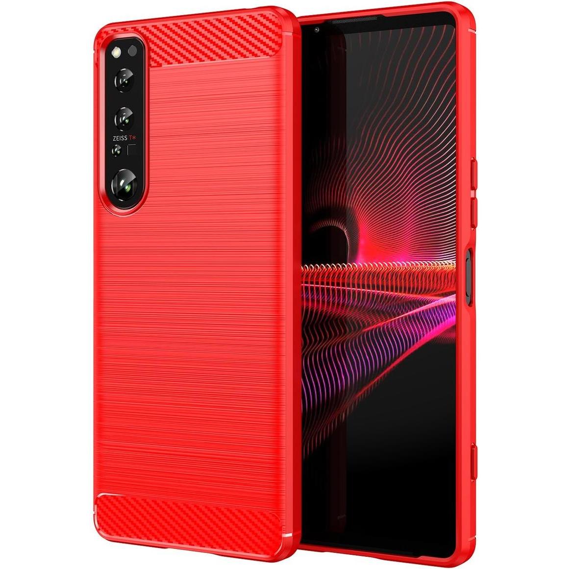 Thumbnail - König Design Hülle Handy Schutz für Sony OnePlus Realme Xiaomi Case Cover Bumper Carbon Optik (Sony Xperia 1 IV), Smartp...