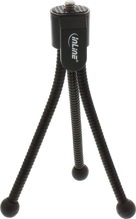 InLine ® Mini treppiede per fotocamere digitali, altezza 11,5 cm, nero (Materiale sintetico)
