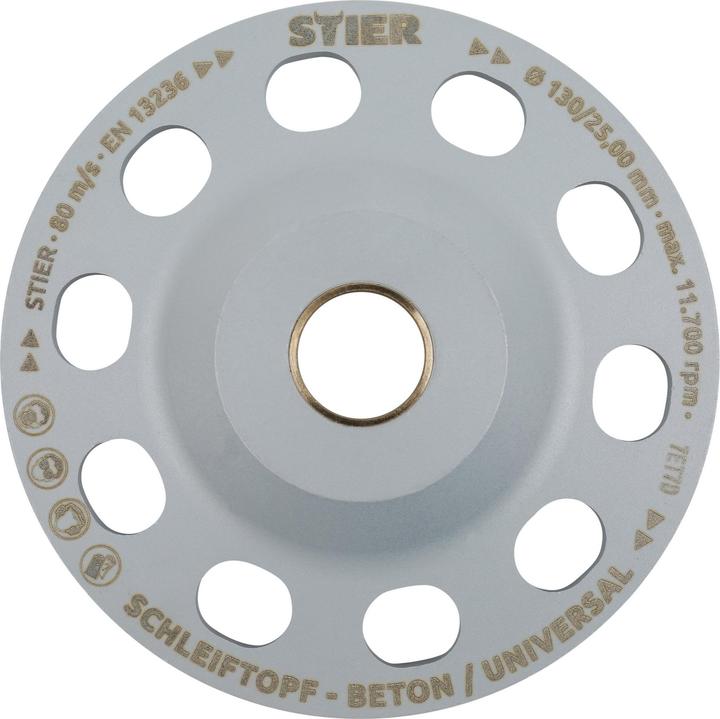 Actual product image Stier Diamond cup wheel Ø130mm bore 25.0 / 22.23 mm concrete/universal, diamond grinding disc
