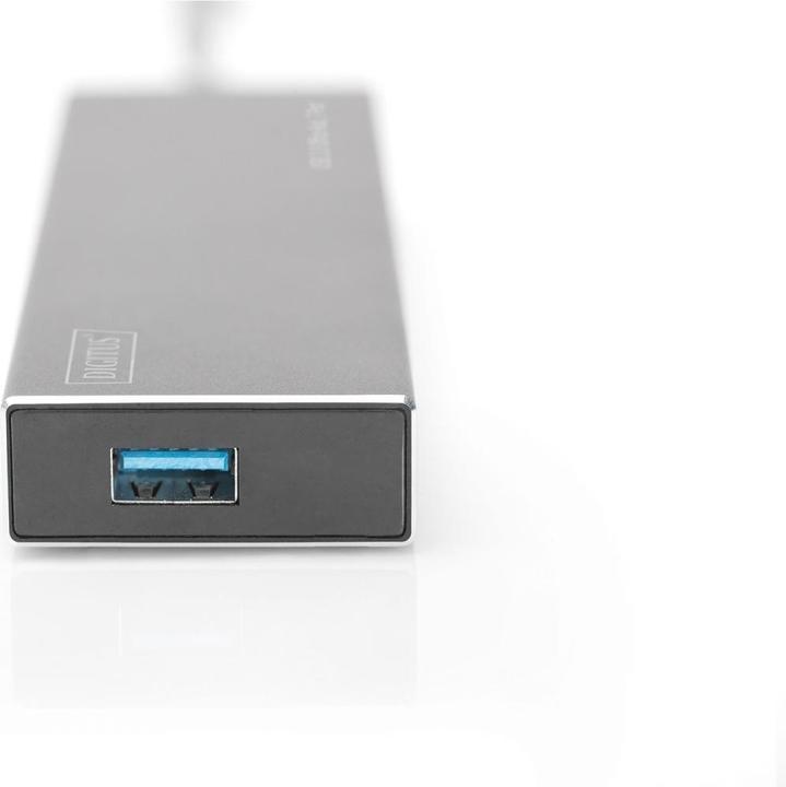 Actual product image Digitus Hub 7-port USB 3.0 SuperSpeed, Power Supply, HQ aluminium (USB-A, 7 ports)