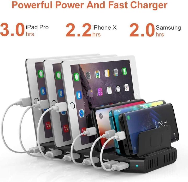 Image du produit Alxum Station de recharge 60W-10 USB A Noir foncé (60 W, 10 ports)