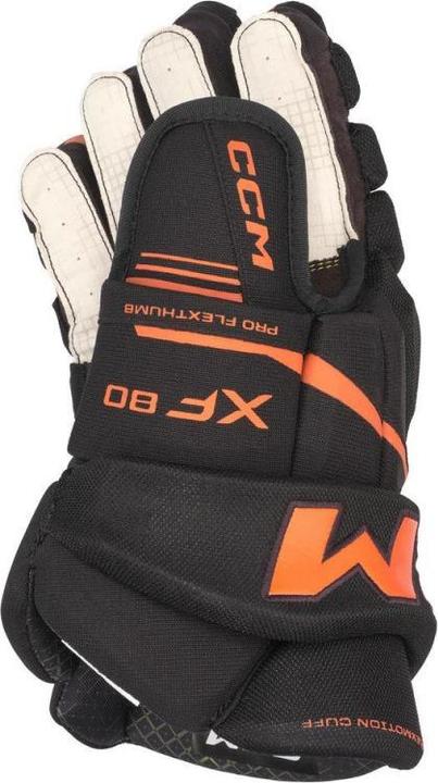 Produktbild CCM Tacks XF80 SR Hockeyhandschuhe (Schwarz/weiss, SR 13"/33 cm) (13)