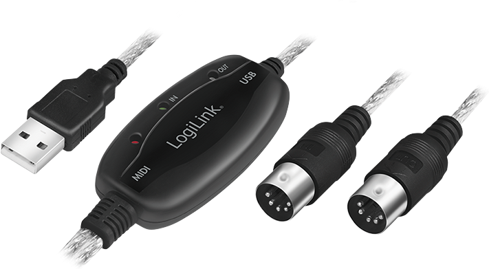 Actual product image LogiLink MIDI Adapter (1.90 m, USB 2.0)
