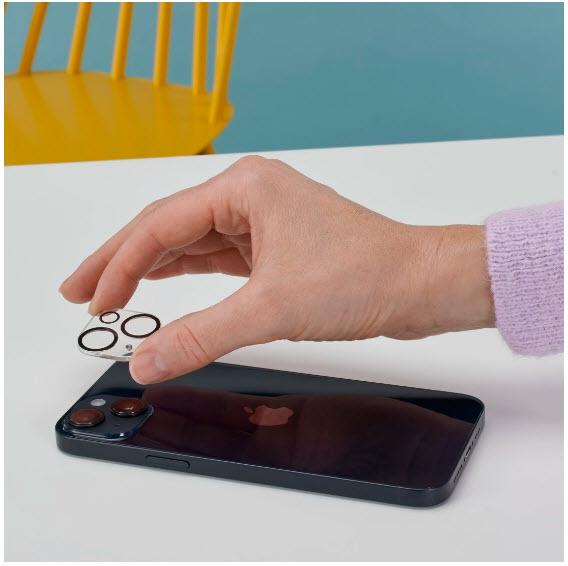 Immagine prodotto Hama Vetro di protezione della fotocamera per Apple iPhone 15/15 Plus, temprato, trasparente (1 pz., Apple iPhone 15, Apple iPhone 15 Plus)