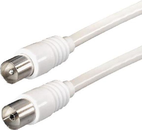 Immagine prodotto Goobay Cavo di collegamento dell'antenna, 100% schermato, bianco, 10 m (80 dB, Cavi antenna)