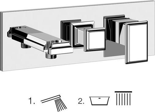 Produktbild Gessi Eleganza, Fertigmontageset, für BRAUSE-Einhebelmischer mit 2-Wege Umstellung und Wandanschlus