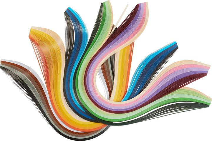 VBS XXL bandes de quilling "multicolores", 3 mm, 500 pièces (100 g/m², 500 x)