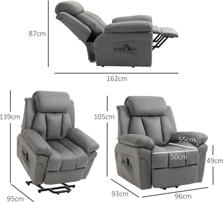 Image du produit Swisshandel24 Fauteuil releveur, Fauteuil relax électrique, avec télécommande, Fauteuil TV, en simili cuir