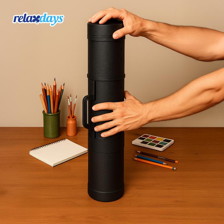 Image du produit Relaxdays - Posterrolle ausziehbar mit Griff, XL, 81–135 x 18,5 cm