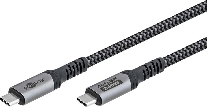 Produktbild Goobay USB-C-Kabel mit Textilmantel, USB4, 240 W, 40 Gbit/s, Power Delivery, 1,8 m (1.80 m, USB 4.0, 240 W)