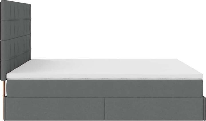 Immagine prodotto vidaXL Letto ottomano con materassi in tessuto grigio scuro 160x200 cm (160 x 200 cm)