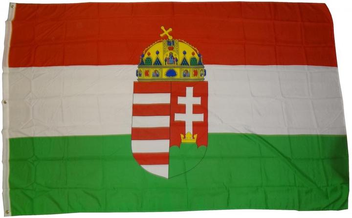 Produktbild trends4cents XXL Flagge Ungarn mit Wappen 250 x 150 cm Fahne mit 3 Ösen 100g/m² Stoffgewicht Mast