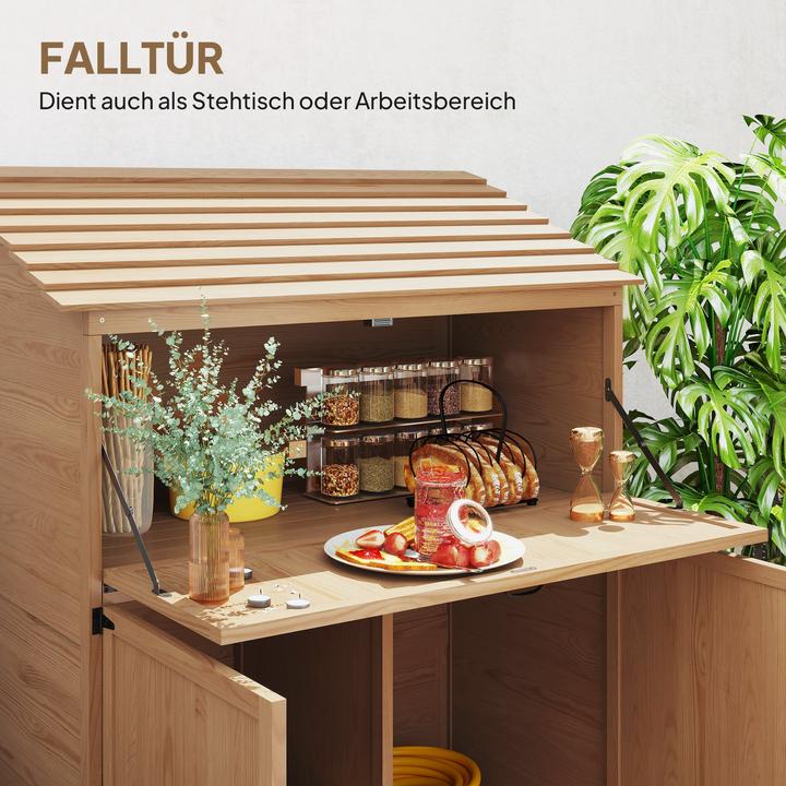 Produktbild Outsunny Gartenschrank Tannenholz Braun