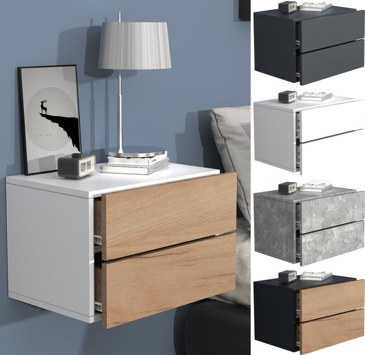 Produktbild VCM Holz Wandschublade Nachtschrank Wandboard Schublade Konsole Nachttisch Usal L 45 cm (45 x 32 cm)