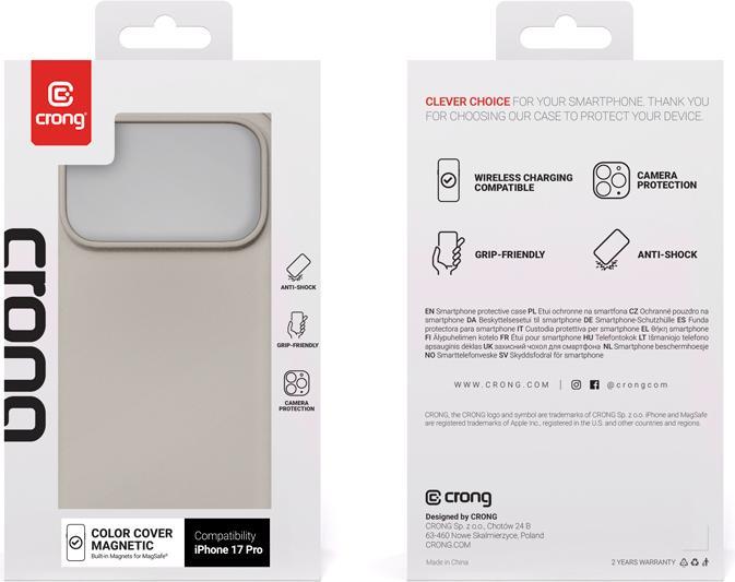 Produktbild Crong Color Cover Magnetic Case with MagSafe for iPhone 17 Pro - Stone (Apple iPhone 17 Pro)