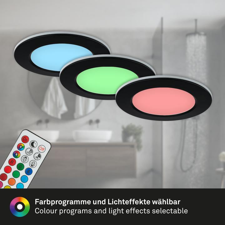 Produktbild Briloner RGB-CCT LED Einbauleuchten-Set,schwarz,3xLED/4,8W, IP65 (450 lm)
