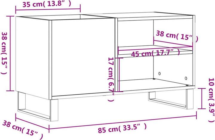 Immagine prodotto vidaXL Plattenschrank Sonoma-Eiche 85x38x48 cm Holzwerkstoff